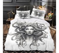 TFEDACVSS Trio de Dragons mythiques Parure de Lit Imprimé en 3D Microfibre Ultra Douce Hypoallergique Fantaisie Housse de Couette Fermeture Éclair Douce Résistante for Garçons Filles King（220x240cm）