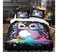 TFEDACVSS Un Adorable Panda Qui Jette Un Coup d'œil Parure de Lit 3D Effet Super Douce Respirante Dessin animé Fantastique Housse de Couette Microfibre Fermeture Éclair for Ado Super King（260x220cm）