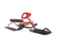 TFGXUE Luge de direction pour enfants à partir de 5 ans, luge avec volant, siège en polyuréthane, ressort d'amortisseur, pédales antidérapantes, luge pour enfants avec corde de traction, voiture jouet