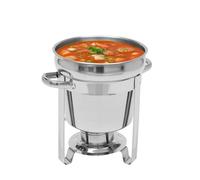 TFGXUE Marmite à soupe 7 l avec support de carburant en acier inoxydable pour sauces, ragoûts, soupes, bouillons et plus encore, marmite avec couvercle, casserole à pâtes, argent