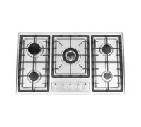 TFGXUE Plaque de cuisson au gaz naturel, 5 flammes, en acier inoxydable, 5 feux, 10,55 kW, allumage électronique par impulsion, gaz Stove, plaque de cuisson à gaz, plan de travail/encastrement