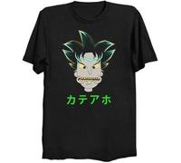 TFHBNMXD Aho Idiot Kanji Japanese Manga Otaku Funny Cartoon Black T-Shirt Black Manches Courtes(Medium)