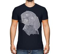 TFHBNMXD Beagle Sketch Mens Printed T Shirts Top Great Gift for Dog Lover English Hound-Black Manches Courtes(X-Large)