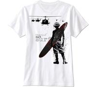 TFHBNMXD Charlie Don't Surf Apocalypse Vietnam Now War Army Soldier Retro Men T Shirt Manches Courtes(Medium)