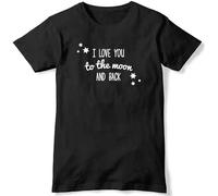 TFHBNMXD I Love You to The Moon and Back Mens Funny Unisex T-Shirt Black Manches Courtes(XX-Large)