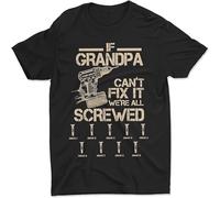 TFHBNMXD If Grandpa Can't Fix It We're All Screwed T-Shirt Shirt V Manches Courtes(Large)