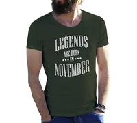 TFHBNMXD Legends are Born in November Military Green Mens T Shirt Green Manches Courtes(Large)