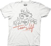 TFHBNMXD Lightn Teen Wolf Drawn Wolf Face Adult T-Shirt in White-Black Manches Courtes(Large)