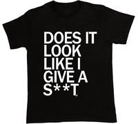 TFHBNMXD Men's Does It Look Like I Give A SunT Funny Mens Cotton Short Sleeve T-Shirt Black Manches Courtes(Small)
