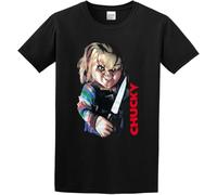 TFHBNMXD Men's Seed of Chucky Cotton Horrible ChuckyTop Funny Black Manches Courtes(Large)