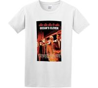 TFHBNMXD Men's T Shirt Oceans Eleven, Movie Poster, Matt Damon, Classic Style White Manches Courtes(X-Large)