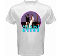 TFHBNMXD Miami Vice Retro TV Series Don Johnson Men's White T-Shirt White Manches Courtes(Large)