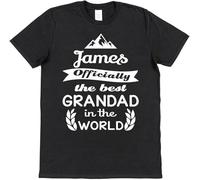 TFHBNMXD Personalised Officially The Best Grandad World Mens Women T Shirt 100% Cotton Custom Name Present Manches Courtes(Medium)