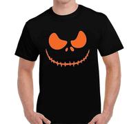 TFHBNMXD Popular Halloween Spooky Face Mens Unisex T-Shirt Black Manches Courtes(X-Large)