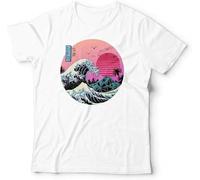 TFHBNMXD Retro Great Wave Tshirt Unisex Kanagawa, Art, Tsunami, Japan Shirt Top Manches Courtes(XX-Large)