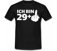 TFHBNMXD Thirtieth Birthday I Am 29 PlMiddle Finger Men's T-Shirt Black Manches Courtes(Large)