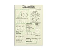 TFHISTRZGV Engineering Wall-Art Trigonometric Formulas Poster Minimalist Design for Tech Office Study Room Mens Room Canvas Decor(Unframed,16X24inch(40X60cm))