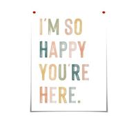 TFHISTRZGV Kindergarten Welcome Poster - I'm So Happy You're Here Boho Rainbow Inspirational Wall-Art for Classroom Decor(Unframed,08X12inch(20X30cm))