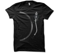 TFHsedftr3 Turntable Tone Arm & Platter Men's Black T-Shirt Technics Vinyl DJ Black S