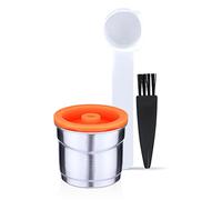 TFixol Capsules de café en acier inoxydable réutilisables, simples, sûres, pratiques, rapides, compatibles avec ILLY illy x7.1, cuillère et brosse