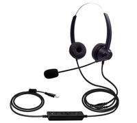 TFixol Casque d'ordinateur filaire USB avec microphone et suppression de la sourdine, casque universel pour centre d'appel de bureau pour opérateur téléphonique, PC, ordinateur portable