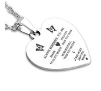 TFixol Collier avec pendentif en forme de cœur avec inscription « I You » en acier inoxydable - Bijou de la part de maman papa pour fille, fils pour un anniversaire