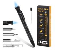 TFixol Ensemble de stylo à bille multifonction 12 en 1 avec tournevis léger, réducteur de pression, règle de massage, support de téléphone, clé hexagonale, outils ménagers pour homme, anniversaire