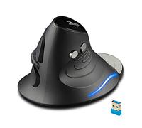 TFixol F-17 Souris optique ergonomique verticale 2,4 GHz 6 touches avec 3 DPI réglables pour PC et ordinateur portable Noir