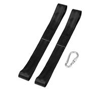 TFixol Kit d'ancrage de corde de combat en S avec 2 sangles en nylon renforcées et 1 mousqueton en acier inoxydable pour cordes, corde de fitness et d'entraînement, noir