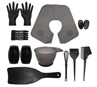 TFixol Kit de coloration pour cheveux 17 pièces avec bol teinté, brosse, cache-oreille, gants, planche à surligner, cape mélangeuse pour salon et usage domestique