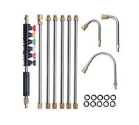 TFixol Lot de 10 extensions d'eau haute pression Pr 1/4" Quick Connect Wash avec 6 buses 0°, 15°, 25°, 40°, 65° et coude de nettoyage de gouttière de savon 4000 PSI pour gouttières de toit, façades