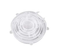 TFixol Lot de 6 couvercles extensibles en silicone réutilisables - 6 tailles différentes - Couvercles extensibles pour le stockage et la conservation des aliments pour réfrigérateur - Blanc
