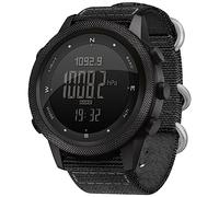 TFixol Montre numérique multifonction pour homme - Pour la course à pied, la natation, le sport, l'altimètre, le baromètre, la boussole - Noir