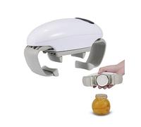 TFixol Ouvre-bocal électrique - Ouvre-bocal rotatif - Ouvre-boîte automatique - Outil d'ouverture de bouteille - Outils de cuisine - Blanc