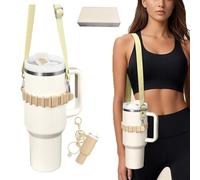 TFixol Porte-bouteille d'eau avec bandoulière réglable compatible avec gobelet Owala Hydroflask, etc. En silicone de qualité alimentaire, plusieurs façons de transporter les accessoires, parfait pour