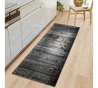 TFLABS Tapis Cuisine Gris&Planche Tapis Cuisine Devant Evier, Tapis AntidéRapant, Tapis de Couloir, Polyester Tapis de Cuisine, Tapis Salon Chambre Cuisine Hall D'entrée 60 x 120cm