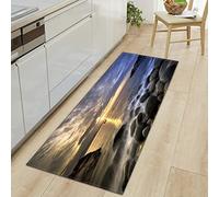 TFLABS Tapis De Couloir Jaune&Sable Bouchon De Saleté Antidérapant Lavable en Machine pour Couloir, Cuisine, Chambre 60 x 180cm