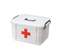 TFlower Boîte à Pharmacie en Plastique Boîte de Premiers Soins 2 Couches Trousse de Médicaments Portable 38.5 * 27.5 * 22cm