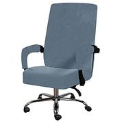 TFlower Housse Chaise de Bureau en Velours Extensible Universelle avec Housse Accoudoir Couverture Fauteuil de Bureau Rotatif Lavable XL Bleu de Paon