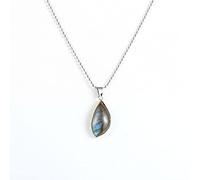 TFOOD Pendentif Pierre Naturelle Femme, avec Chaîne Perlée Mystérieux Irrégulier Labradorite Cristal Pendentif Collier Reiki Chakra Collier Charme Bijoux pour Femmes Collier Hommes Ami Gemme Cadeau