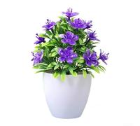 TFor abletop en pot FFor aux Flower DisplFor ay with PlFor astic Roses pour le salon, la chambre à coucher ou le bureau pour areFor a (violet)