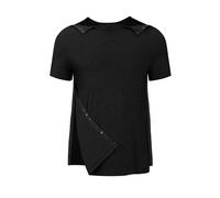 Tfovorlein Chemises de récupération post-épaule pour homme - Manches courtes - Ouverture sur le côté - Dialyse - Chimio, noir, Taille XL