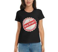 TFRDE2345 Red-Stripe-Bottle-Cap-Essential-T-Shirt