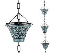 Tfro & Cile Chaîne de Pluie pour gouttière - Attrape-Goutte d'eau - Décoration de Jardin - 2,5 m de Long