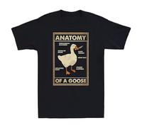 TFRwtf33R Anatomy of A Goose Funny Duck Gaming Gamer Vintage T Shirt Black S