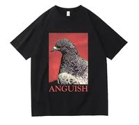 TFRwtf33R Anguish Cute Funny Pigeon T Shirt Black XL