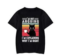 TFRwtf33R Black Cat I’m Not Arguing T Shirts Black XL