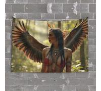 TFSW Décoration amusante pour bar, solitude hivernale : un homme dans la forêt enneigée, accessoires de bar pour décoration murale (75 x 100 cm)