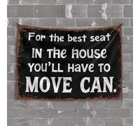 TFSW Man Cave Accessories And Decor Best Seat In The House : Move Can! Tapisserie murale pour chambre à coucher au-dessus du lit Décoration vintage (100 x 150 cm)