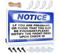 TFSW Plaque rétro amusante en métal avec inscription « Notice If You Are Pregnant, Please Notify The Front Desk » (30 x 40 cm)